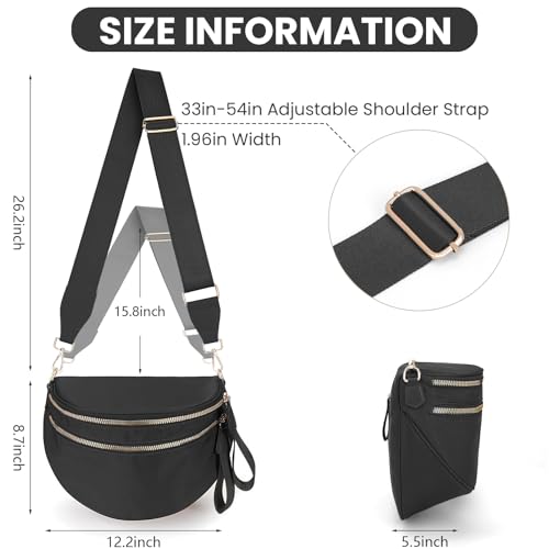 Image of Lushandy Bum Bag Checkered Crossbody Bag Mom Everyday Purse | Roomy Space, Wipe Clean, Wide Strap