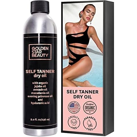 Self Tanner Oil - Natural Sunless Tanning Spray w/Hyaluronic Acid and Organic Oils, Clear Gradual Fake Tan Sprayer for Perfect Golden Glow 8.0 fl.oz Cover