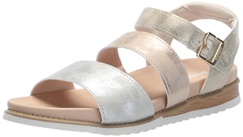 Dr. Scholl's Shoes Island Glow Kids Flat Sandal Light Gold Smooth 2 M