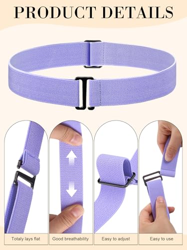 12 Pcs Women Elastic Stretchy Belt Invisible with Adjustable No Show Flat Buckle for Jeans Pants Dresses3