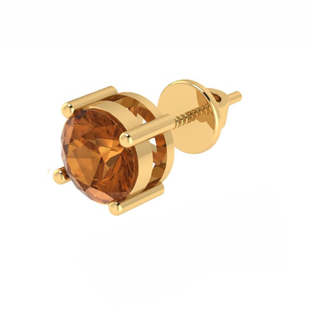 Diamtrendz Single Stud For Men & Boys | Gold Plated Pure 925 Sterling Silver Earring | 6mm X 6mm Round Shaped Gemstone Sin... - Review, Price and Buying Guide