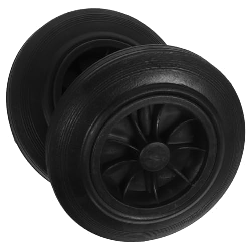 Roues de poubelle caoutchouc x2 pour le remplacement et la réparation de bac roulant