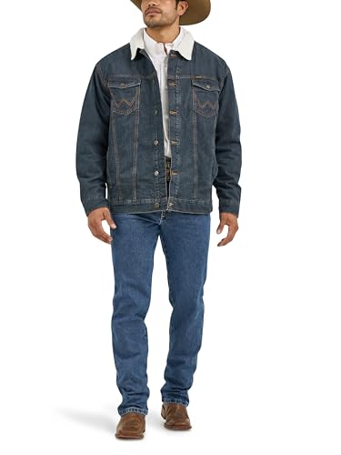 Wrangler mens Cowboy Cut Western Lined Denim Jacket3