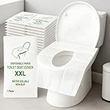 80 Pack Individually Wrapped XXL Toilet Seat Covers Disposable Flushable for Travel, Large Waterproof Potty Covers for Kids and Adults,Toddler Potty Training for Public Restroom Airplane Trip Hospital
