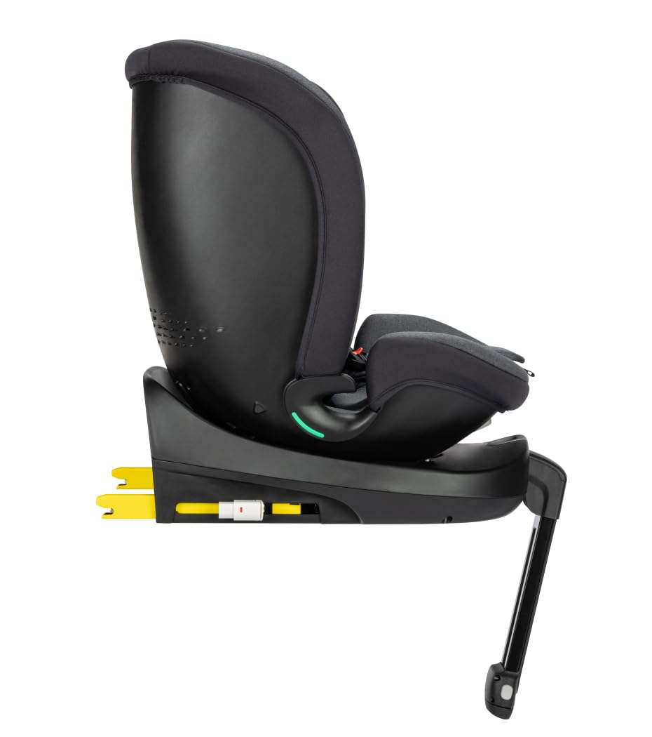 Bebeconfort EvoluFix Plus 360 i-Size, seggiolino auto girevole a 360°, 0-12 anni, 40-150 cm, ISOFIX, gamba di supporto, 8 posizioni di reclinazione, 12 posizioni del poggiatesta, Tinted Black
