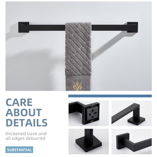 Angle Simple 23.74 Inches Towel Bar, Bathroom Towel Holder, Matte Black by Angle Simple - Used condition - Image 7