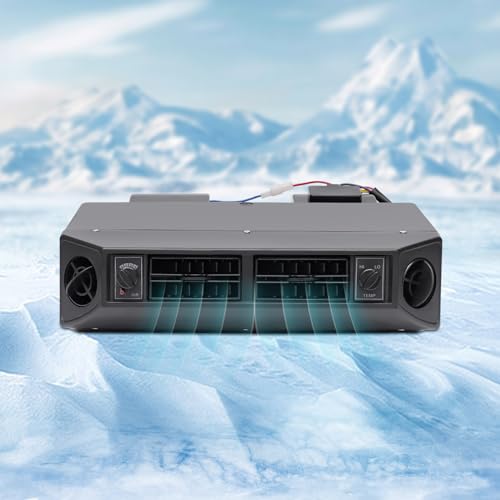 12V Universal Car AC Evaporator Units Heat & Cool Kit 3 Speed Under Dash Air Conditioning Evaporator Heater for Modification of Cars, Agricultural Vehicles,OE Number BEU-404-100,Black