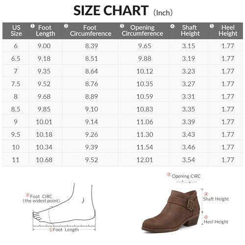 Mysoft Women'S Ankle Boots Low Chunky Stacked Heel Comfortable Round Toe Booties With Side Zipper Shoes thumb #6
