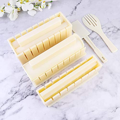 Hemoton Kit de Fabricação de Sushi, 10 Peças, 5 em 1 Multifuncional