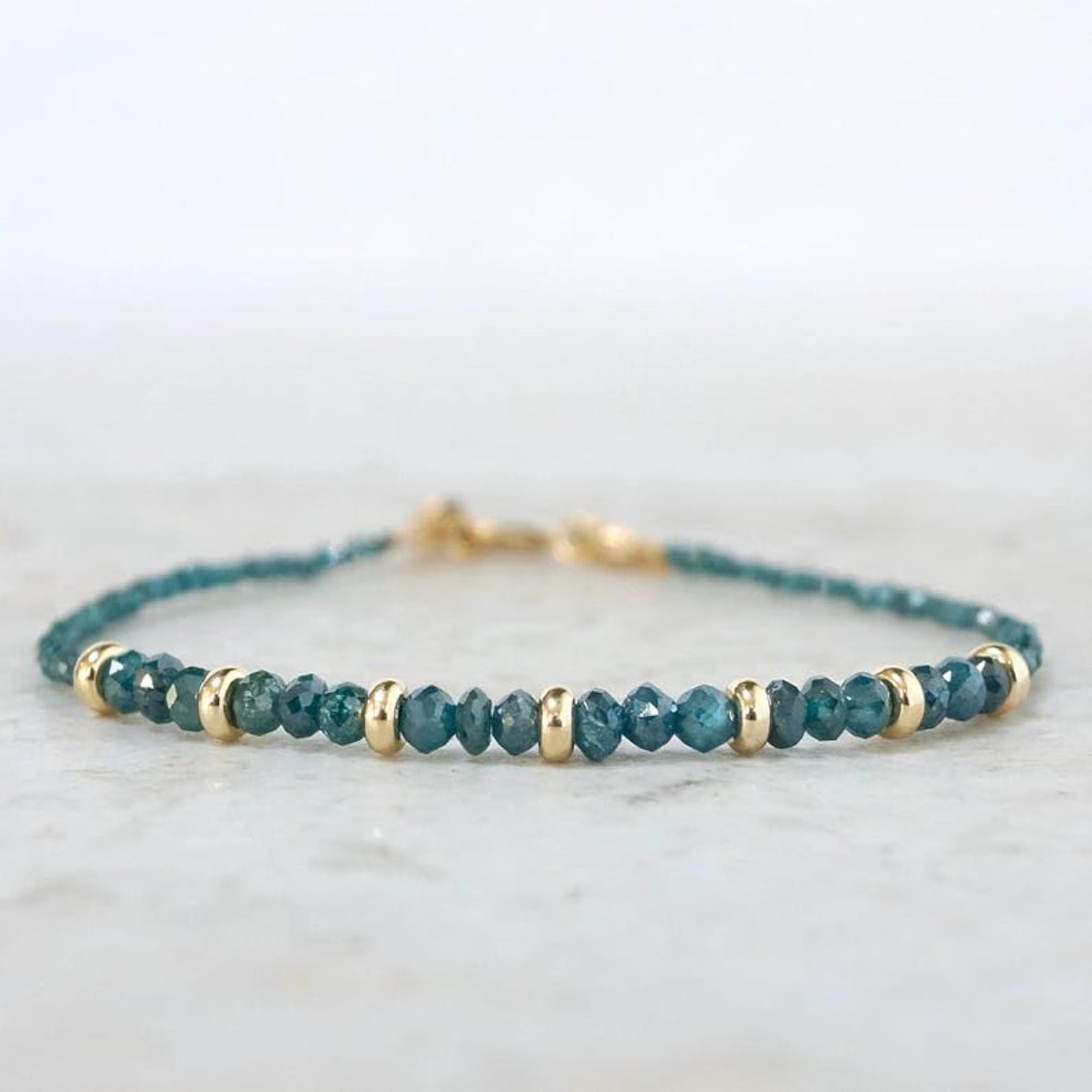 Blue Diamond Bracelet with Gold Plated Clasp
