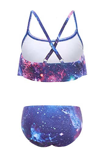 Image of Girls Two Piece Swimsuits Rainbow Bikini Sets Adjustable Strap Bathing Suits