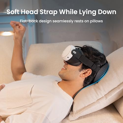 Image of KIWI design K4 Flex Comfort Lite Head Strap, Larger Snug-Fit TPU Headrest | Adjustable Strap without Battery for Quest 3 /3S, Flat-Back Design for Lying-Down Use, Soft PU Foam Padding Reduces Pressure