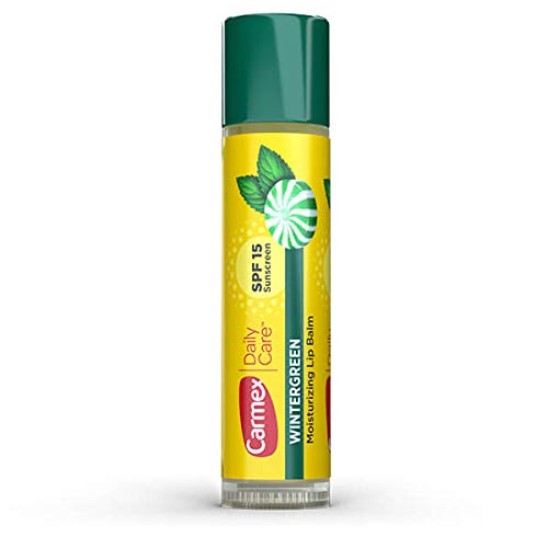 Carmex (1) Stick Daily Care Moisturizing Lip Balm - Wintergreen - Spf 15 Sunscreen Water Resistant (80 Minutes) - Net Wt. 0.15 Oz #TOP1