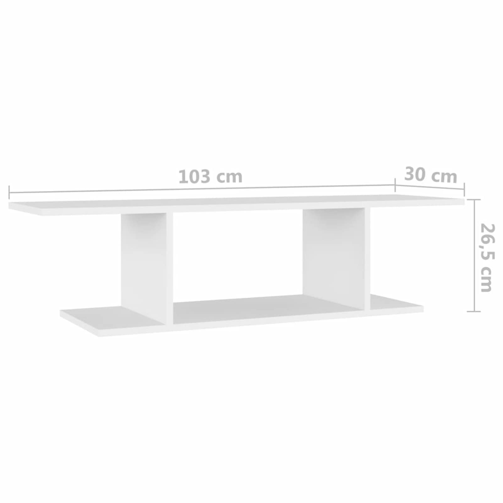 Armadietto a Parete per TV Bianco 103x30x26,5 cm,Armadietto da Parete per TV,Pareti Attrezzate,Mobile TV Soggiorno Moderno(SPU:806980)