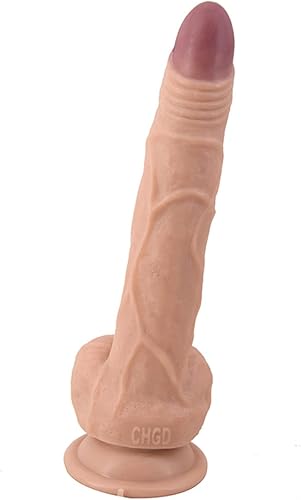 Consolador realista realista de 10 pulgadas de largo, consolador anal grande para punto G, juguetes sexuales para mujeres, color de piel