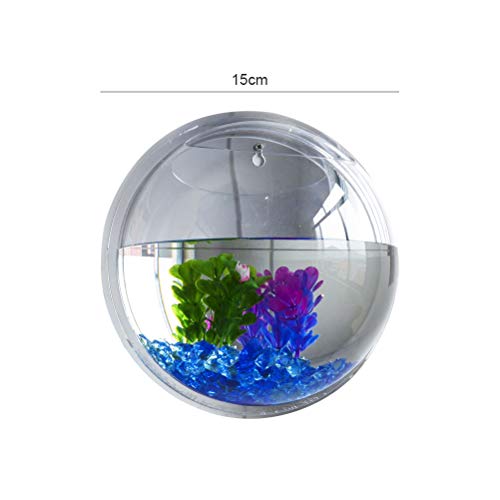 Image of 2PCS Wall Hanging Fish Tanks,Clear Acrylic Round Fish Tanks Flower Pot Vase,Hydroponic Air Plant Flower Pot,Acrylic Round Wall Mounted Hanging Fish Bowl Aquarium Tanks(Assorted Color)
