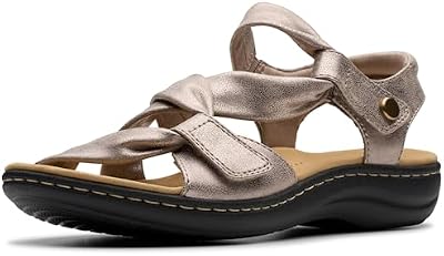 Clarks Women's Laurieann Bell Sandal, Taupe Metallic, 9