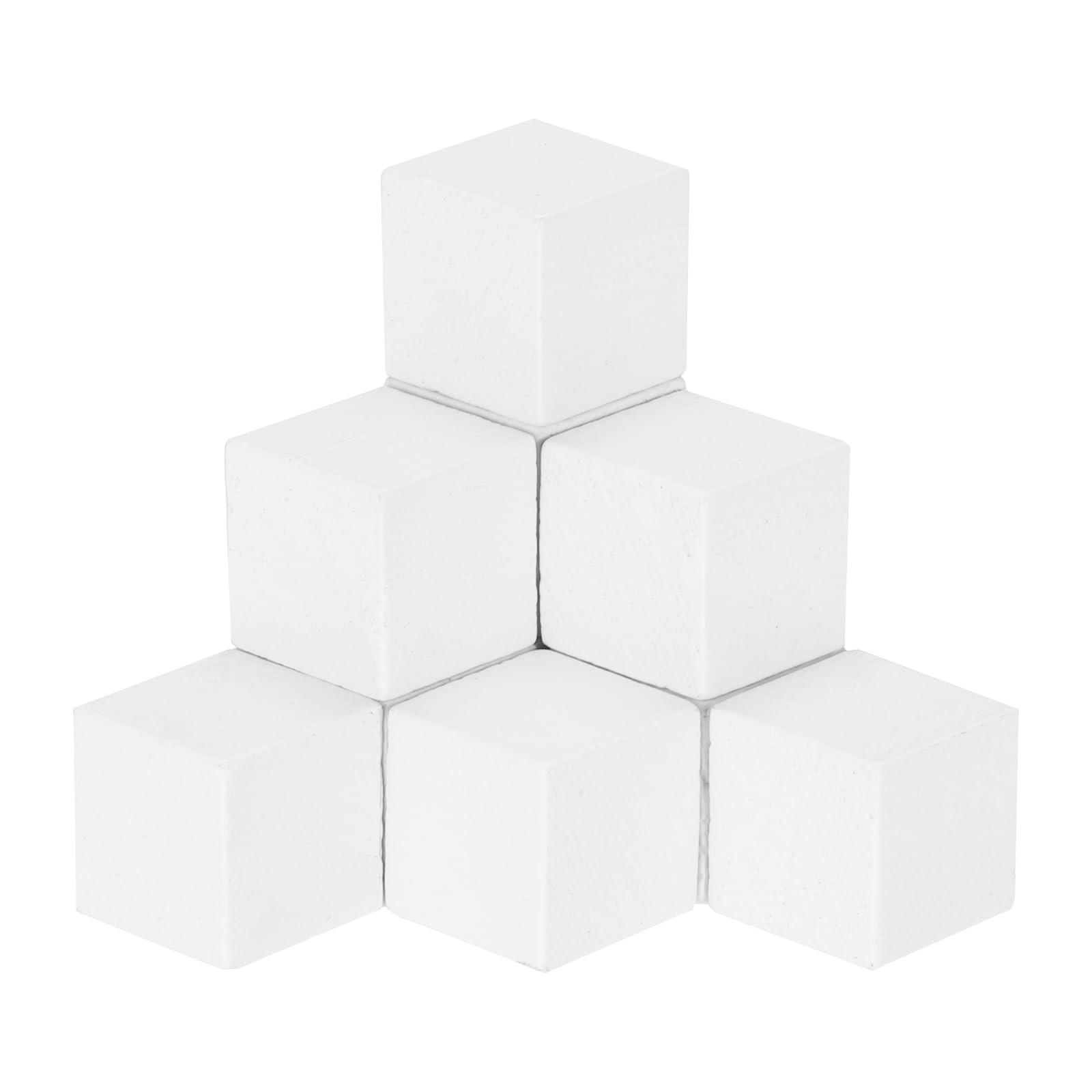 sourcing map Crafts Wooden Cube 50 Pcs 1cm Square White Natural Solid Wood Crafts Blocks for DIY Projects, Puzzle Making, Letters, and Stamps for Home Decoration