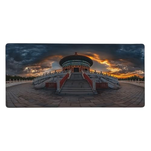 Alfombrilla De Ratón （900 x 400 x 3 mm） Ciudad Prohibida Alfombrilla De Ratón Extendida De Gran con Base De Goma Antideslizante, Mejora La Precisión Y La Velocidad, Lavable, para Gamers, Pc N2977