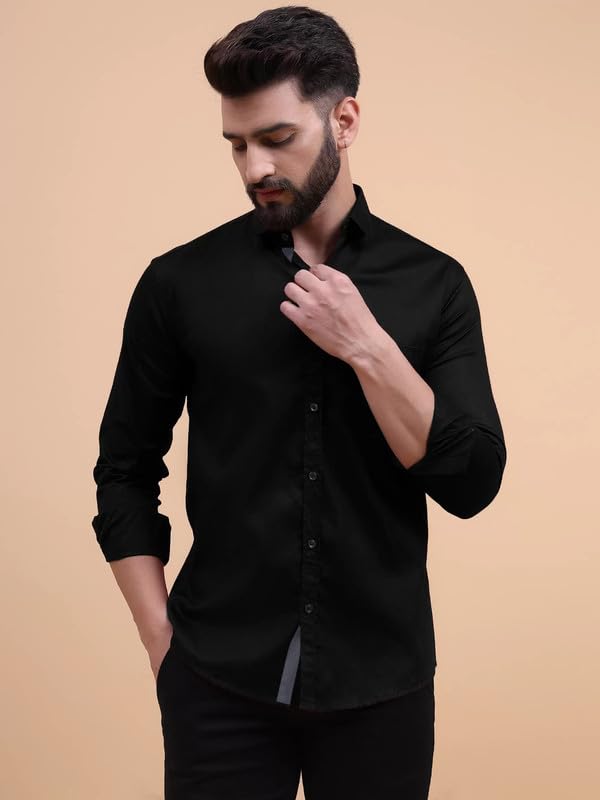 Image of Tee Projekt Solid Shirt for Men's,Solid Shirt for Men's, Casual Shirt for Men,Full Sleeve Spread Collar Shirt for Men, Shirt for Men||(Pack of-2)||