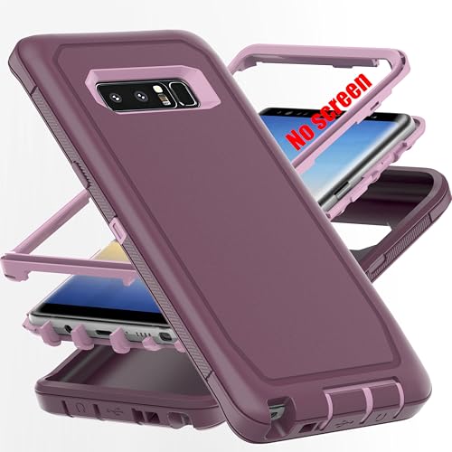 AYMECL for Note 8 Case,[Military Grade] 3 in 1 Full Body Shockproof Dust/Drop Proof Heavy Duty Protection Cover,for Samsung Galaxy Note 8 6.3 Inch,Pink+Wine Red