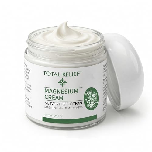 TOTAL RELIEF Magnesium Cream - Extra Strength Lavender Magnesium Lotion for Foot Hands Legs Toes Includes Arnica Vitamin B6 Aloe Vera MSM