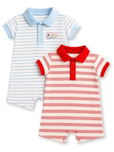 Image of TuddyBuddy 100% Cotton Romper /Jumpsuit /Bodysuit Set for Baby (Pack of 2 Playsuits)