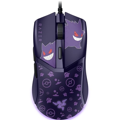 Razer Cobra Gengar Edition - Leichte kabelgebundene Gaming-Maus - 8500 DPI Sensor - 58g - optische Mausschalter 3th Gen - Chroma-Beleuchtung - Speedflex-Kabel - PC/MAC | Pokémon Gengar
