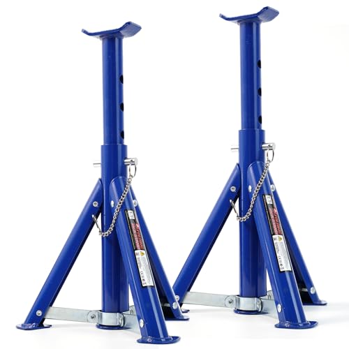 2pcs Car Axle Jack Stand 3 Ton Adjustable Foldable Automotive Under Vehicle Support Stand Floor Lifting Repair Tool
