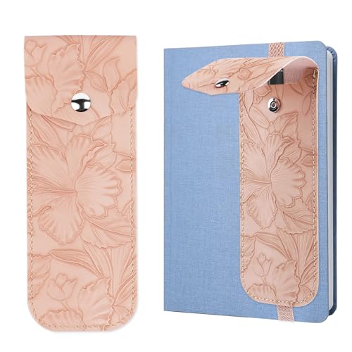 Porte-crayons élastique pour cahier rose et pochette à stylos pour journaux intimes