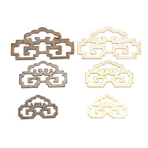 Image of FENG GUO 2Pcs Antique Bronze /Brass Decorative Frame Hanging Picture Oil Painting Mirror Frame Hooks Hanger with Screws Furniture Hardware(Antique Bron 80X46mm)