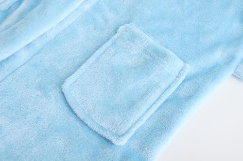 Image of Girls Soft Fleece Robes Plush Hooded Bathrobes Sleepwear for Kids 2-16 Years