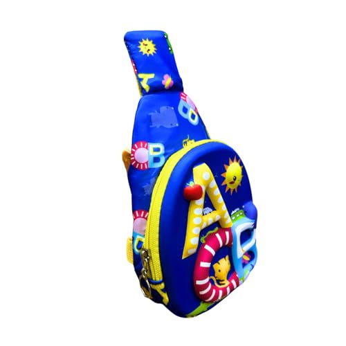 Image of Kids Small Cartoon Design Sling Crossbody Shoulder Bag for Boys & Girls, School Travel & Casual Backpack with Adjustable Strap for Children & Toddlers