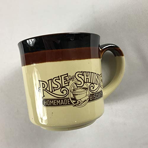 Hardees Coffee Mug 1986 Rise and Shine Homemade Biscuits Brown Rolling Pin Logo
