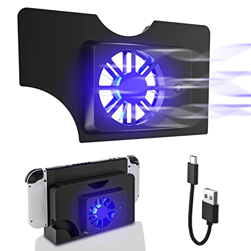 HEATFUN Switch OLED Kühlventilator, Switch OLED Dock Fan, Switch OLED Zubehör - Schwarz Cover