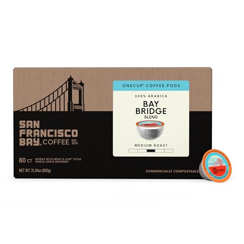 Image of San Francisco Bay K-Cup Coffee Pods, Bay Bridge Blend (80 ct), Medium Roast, Commercially Compostable Single-Serve Coffee Pods