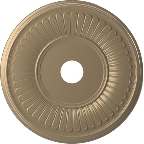 Image of 22 inchOD x 3 1 /2 inchID x 1 inchP Berkshire Thermoformed PVC Ceiling Medallion (Fits Canopies up to 10 1 /8 inch), Universal Metallic Champagne Mist