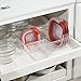 mDesign Food Storage Container Lid Holder, 3-Compartment Plastic Organizer Bin for Organization in Kitchen Cabinets, Cupboards, Pantry Shelves - Clear