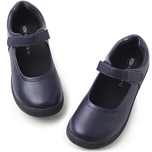 Festooning Girls Mary Jane Shoes School Uniform Flats Cute Dress Shoes For Girls Wedding Back To School Blue Size 4 #TOP14