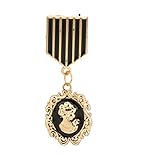 Knighthood Men's Queen Elizabeth Honorary Black & Gold Lapel Pin Brooch Badge Golden & Black