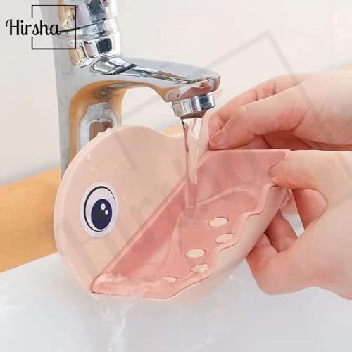 Image of Self Adhesive Soap Holder for Bathroom Wall | Plastic Soap Stand with Drain Tray | Wall Mounted Soap Dish | No Drilling Bathroom Soap Holder (04 Fish Soap Random Color)
