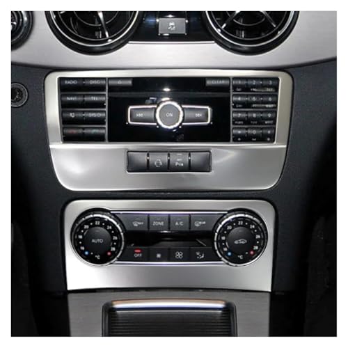Panel de CD de coche para GLK X204 2013-2015, interruptor de aire acondicionado de acero plata 2