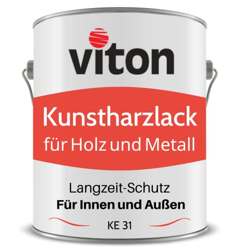 Viton Kunstharzlack in Silber - 3,5 Kg Alkydharzlack für Holz und Metall - 3in1 inkl. Grundierung - Dauerhafter Schutz & Widerstandsfähig- KE31 - RAL 9006 Weißaluminium