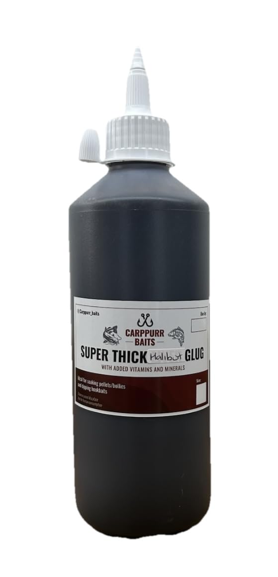 Carppurr baits Super Thick Halibut Glug 500ml โ Carp, Catfish & Sturgeon Liquid Bait Attractant โ PVA Friendly Course Fishing Booster
