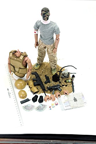 Army Action Figures,12" US Soldier Figure Military Playset for Boy Kids(Wounded Soldier)