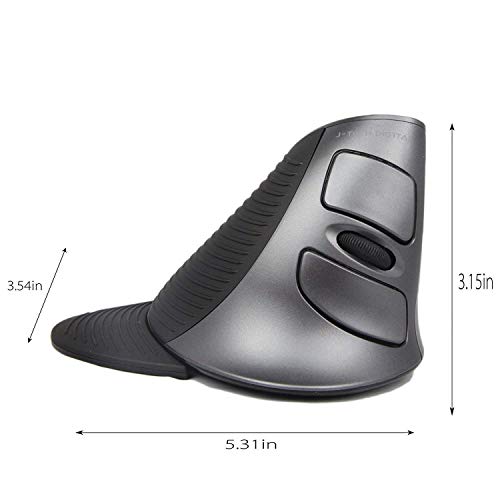 J-Tech Digital ® Scroll Endurance Wireless Mouse Ergonomic Vertical USB Mouse with Adjustable Sensitivity (600/1000/1600 DPI), Removable Palm Rest & Thumb Buttons - Reduces Hand/Wrist Pain - Thumbnail 5