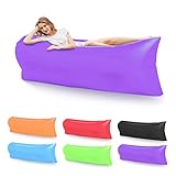 KEEPAA Aufblasbares Sofa Air Lounger Wasserdicht - Anti Luft Leaking mit Tragbarem Paket Luftsofa Luftsack für Reisen Camping Wandern und Strandpartys (Violett)