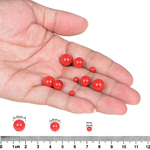 Ad Beads Natural Gemstone Round Loose Beads 15" For Bracelet Necklace Earrings Jwelery Making Crafts Diy (6Mm, Red Coral) #TOP4