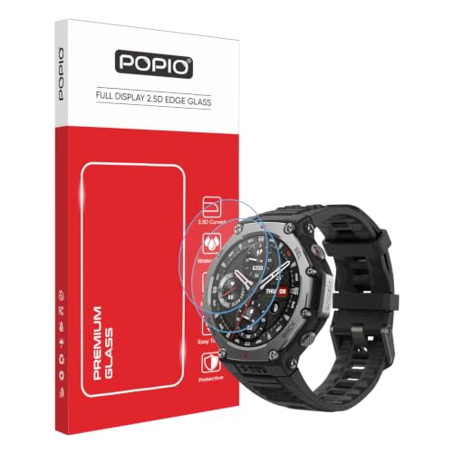 Image of POPIO Military-Grade Gorilla Tempered Glass for Amazfit TRex 3 (Pack of 2)