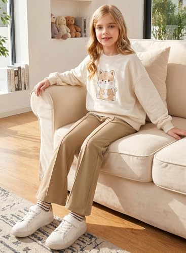 DOKOTOO KIDS Girl School Uniform Pants Bell Bottoms Khaki Size 14-15 Years — view 3
